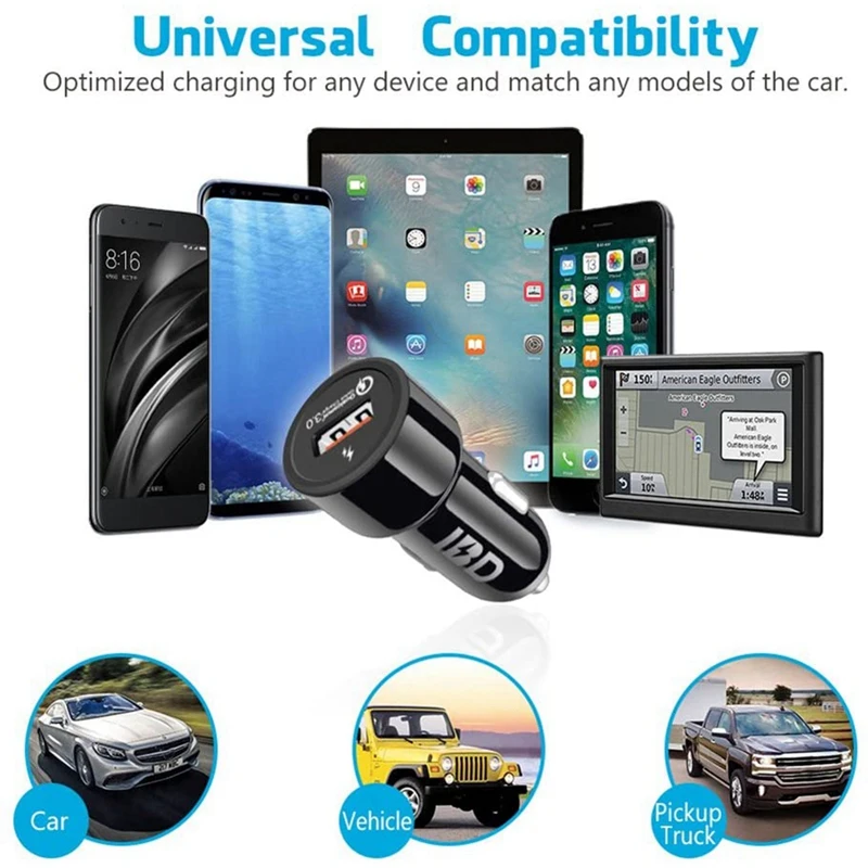 321 автомобильное зарядное устройство 18 Вт USB QC3.0 быстрое адаптер для iPhone 11/7 Plus/6S