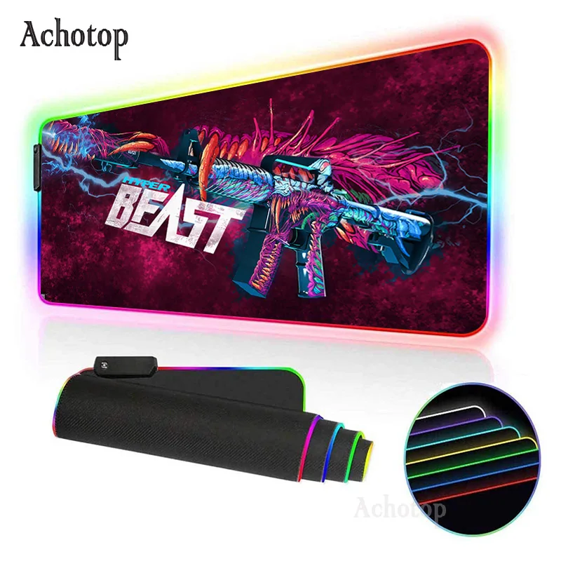 

CS GO RGB Gaming Mouse Pad Computer Gamer Mousepad Large Game Rubber Mouse Mat Big Mause Pad PC Laptop Keyboard Desk Carpet