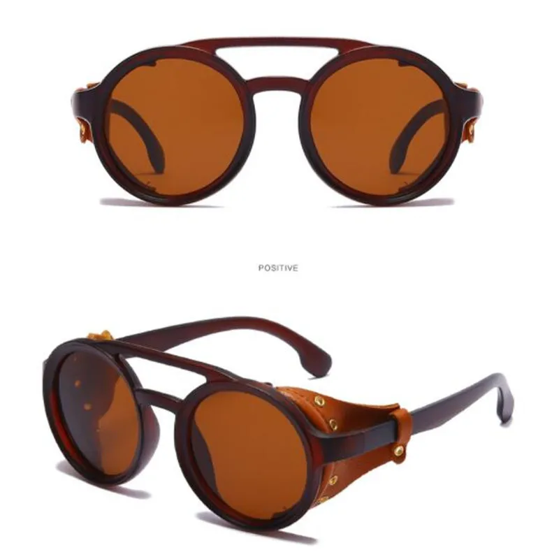 

KAPELUS sunglasses Men's round sunglasses Snakeskin modified goggles Gold rivet glasses Fashionable and novel color changing sun
