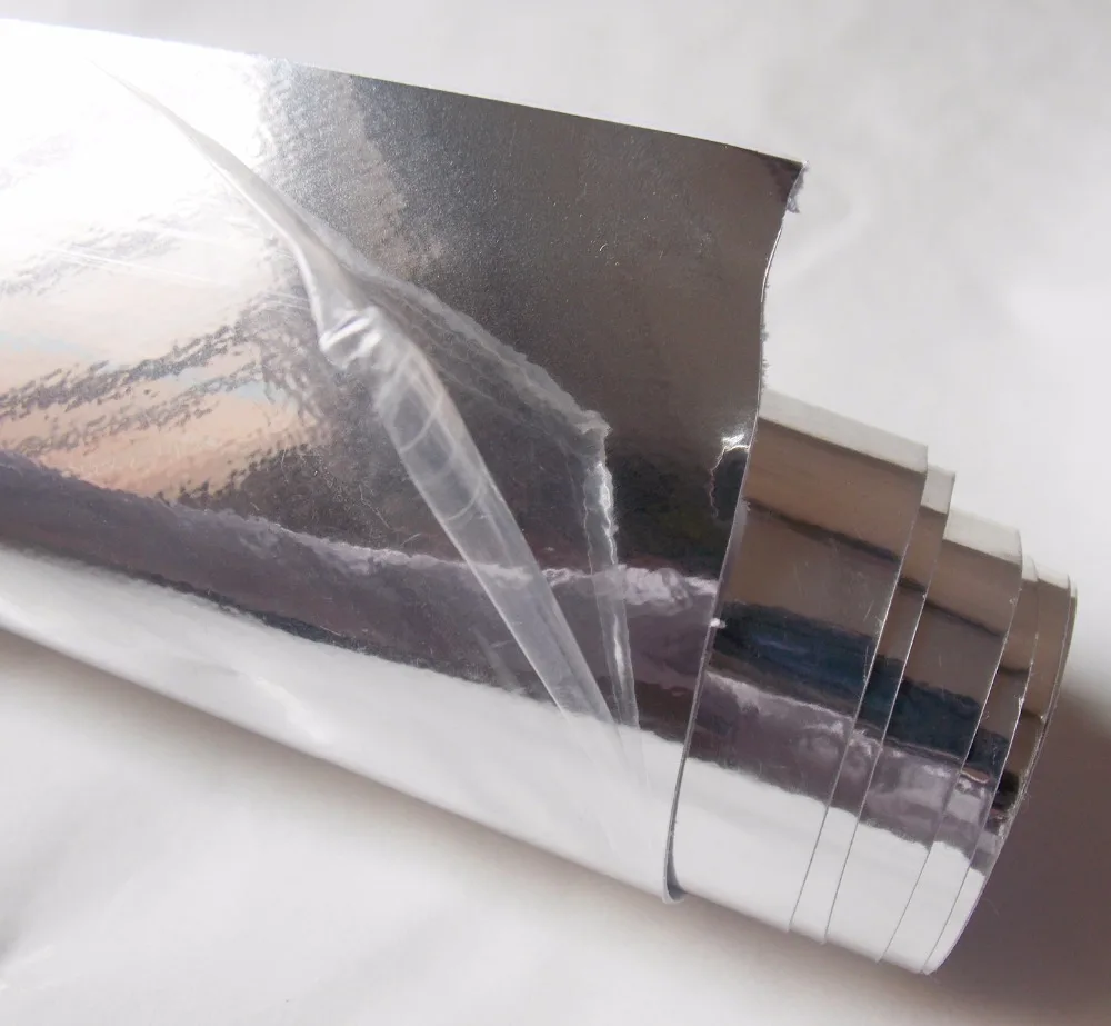 

Retails high quality 30cm x 152cm mirror chrome vinyl film car sticker mobile decoration film with bubble free