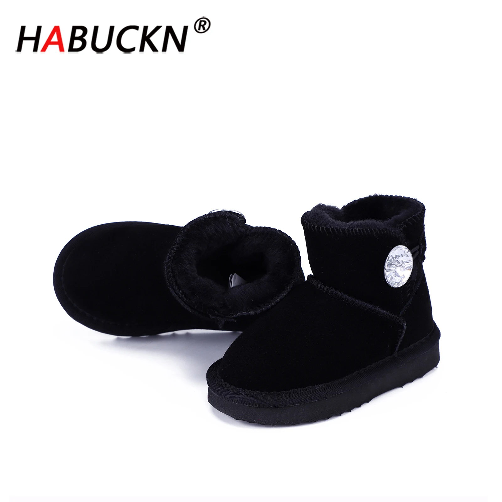 HABUCKN High Quality Australia Classic Fashion Genuine Leather Snow Boots Boy and girl Warm Winter waterproof Shoes For children | Детская