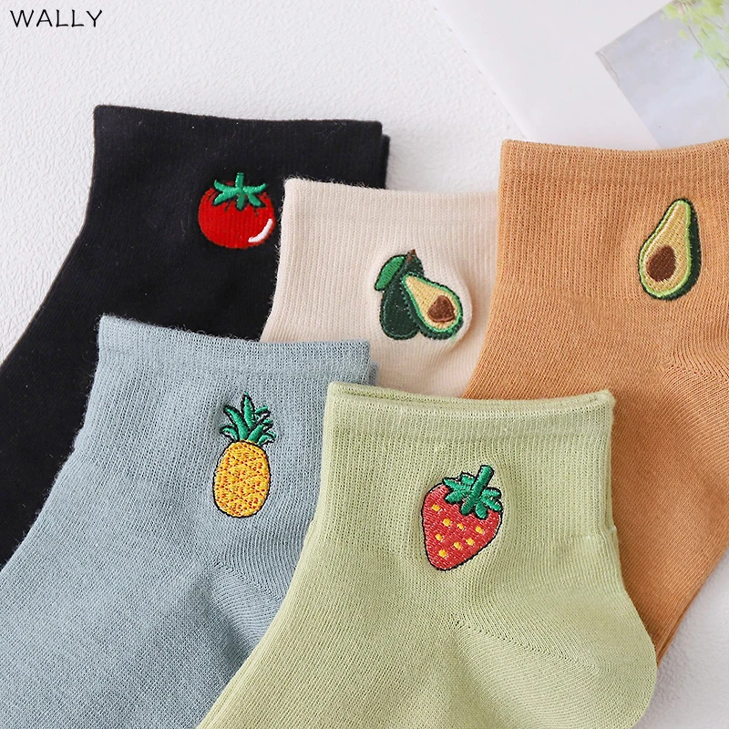

Cute socks cartoon strawberry funny kawaii designer harajuku chaussette femme woman happy sokken fashion calcetines soft sock