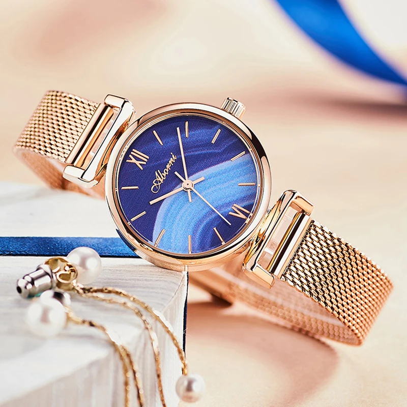 2019 синие зеленые женские часы люксовый бренд кварцевые браслет из розового