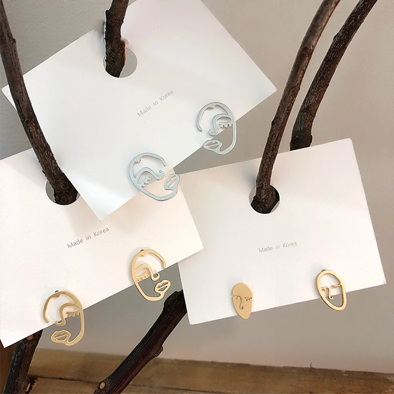 Серьги-гвоздики в винтажном стиле для девушек уникальный дизайн из простого