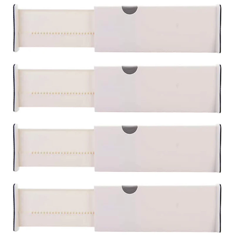 

4 Pack Drawer Dividers Adjustable Dresser Organizer Expandable From 11-17 Inches Kitchen Separators for Bedroom Bathroom