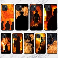 firefighter heroes fireman phone case for iphone 11 12 mini 13 pro xs max x 8 7 6s plus 5 se xr shell