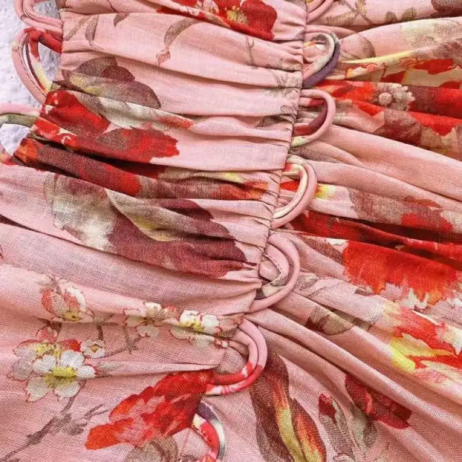 

2021 Autumn/Winter New Cocoanut Collection This Print Is 100%Linen Dresses Women