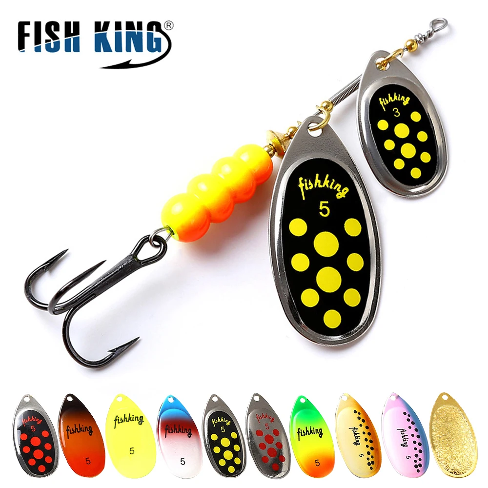 

FISH KING 11cm-25G Brass Material Long Cast Spinner Bait Fish Metal Lures With Treble Hook Fishing Lure