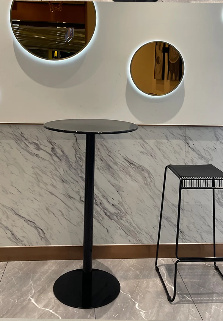 Современный простой круглый обеденный стол барный магазин молочного чая