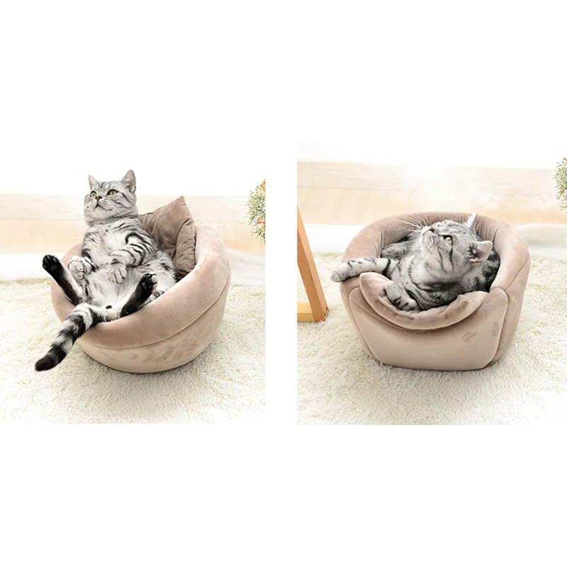 Саморазогревающийся 3 в 1 складной закрытый домик для кошек удобный спальный