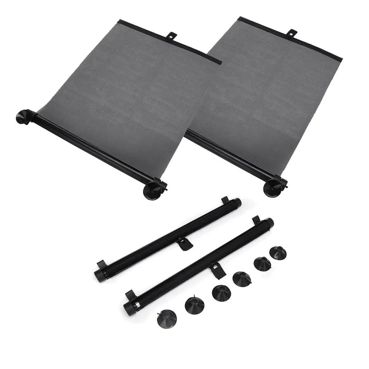 

2Pcs/Set Auto Car Side Windshield Sunshades Rolling Visor Curtain Retractable Anti-UV Window Baby Sun Shade Shield Cover Black