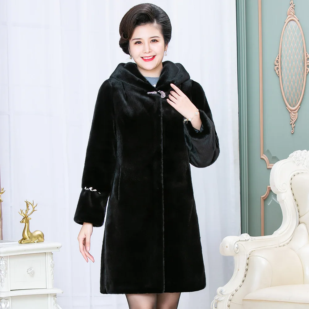 Enlarge Genuine Mink Coat Women Winter Real Mink Fur Loose Jacket Thick Warm Female 100% Natural Mink Zipper Clothes Outwear Casual 2021