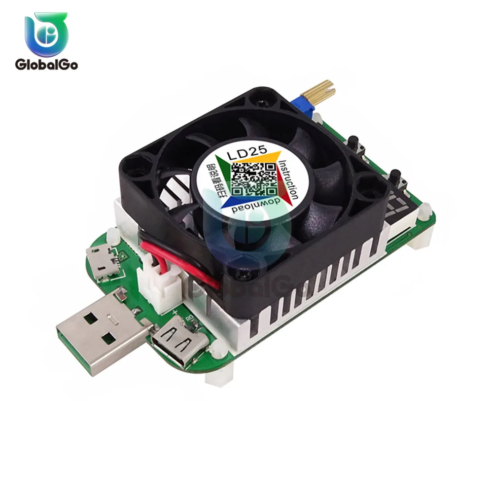 LD25 LD35 USB умный электронный сброс нагрузки батарея Емкость тестер устройства сопротивления 4A 5A 25 Вт 35 Вт красный цифровой амперметр вольтметр