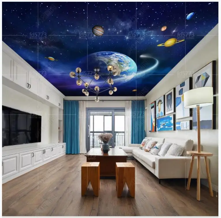 Пользовательские Зенит росписи 3d потолочные фрески обои для стен 3 d Красивый
