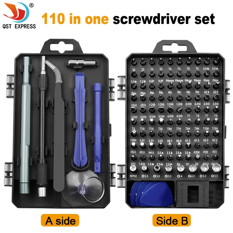 

110 in 1 Screwdriver Set Screwdriver Bit Set Torx Hex Multifunction Precision Mobile Phone Hand Tools