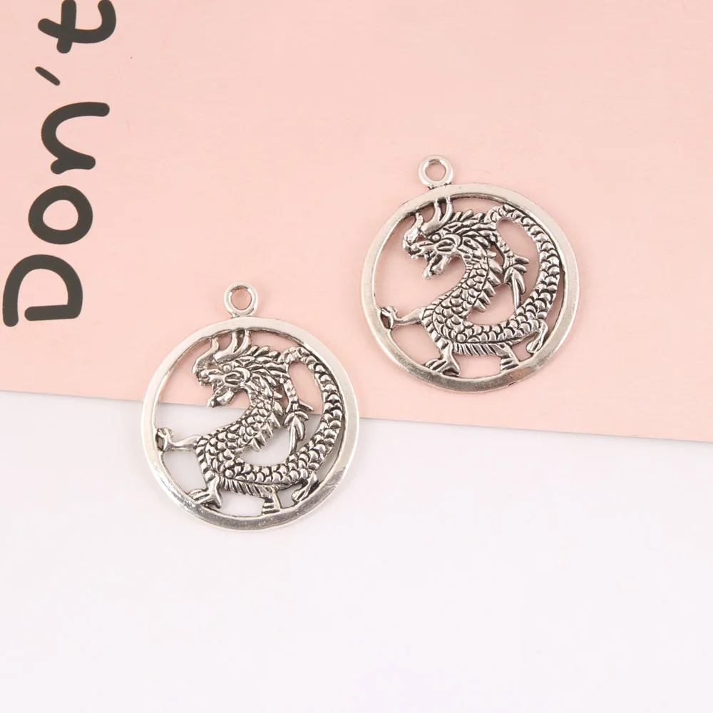 10 шт. Подвески в виде дракона серебряного цвета Diy Ювелирные изделия сокровище