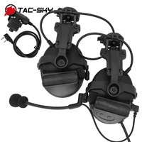 tac sky airsoft sports tactical comtac ii headphone helmet arc track bracket silicone earmuff version bk