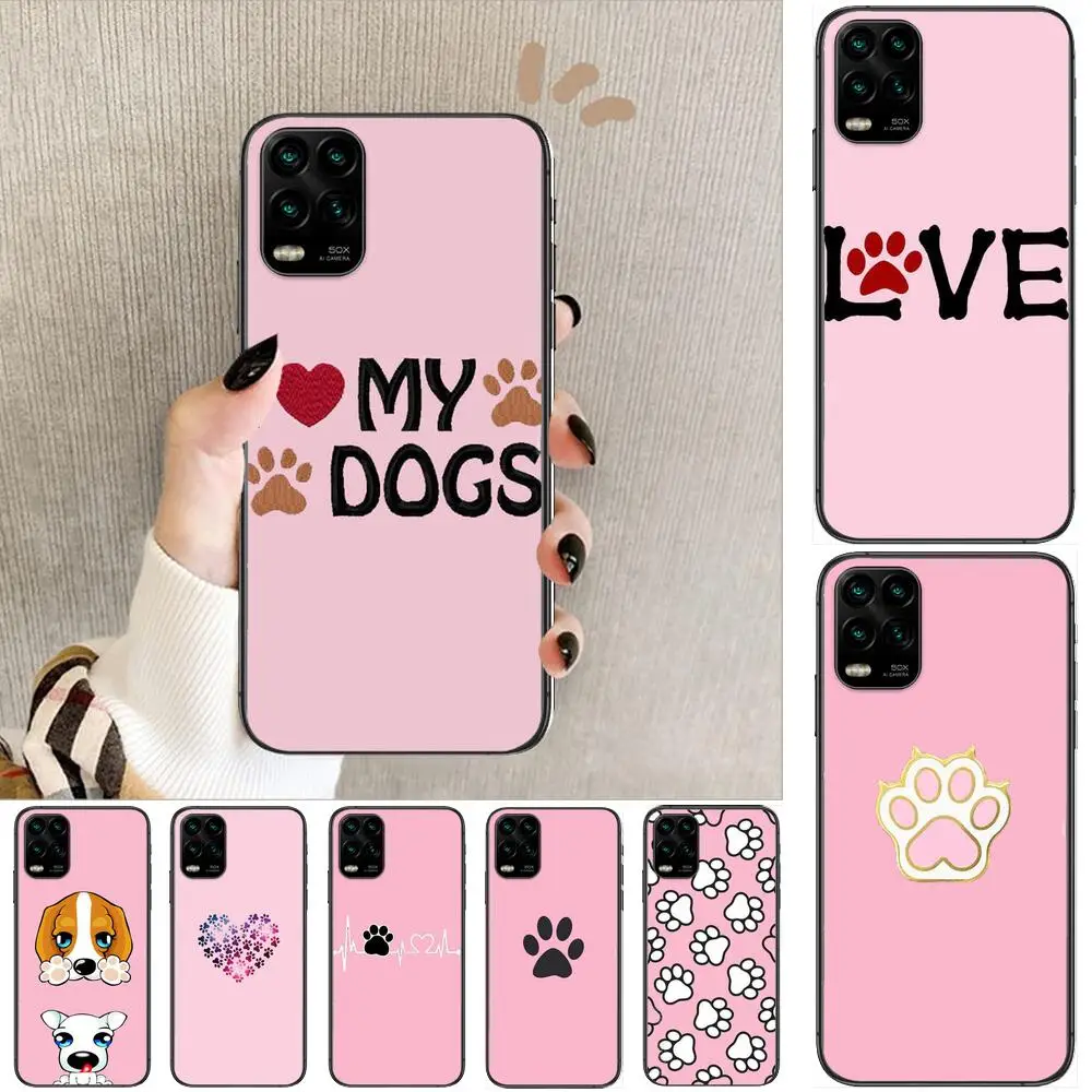 

Cute dog paw Style cartoon Phone Case For XiaoMi Redmi Note 11 10 9S 8 7 6 5 A Pro T Y1 Anime Black Cover Silicone Back Pre styl