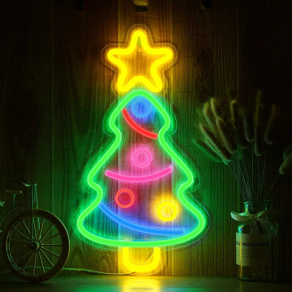 

Christmas Tree Rainbow Neon LED Rainbow Light Lamp for bar Decor Rainbow Decor Neon Lamp Wall Decor Christmas Neon Bulb Tube