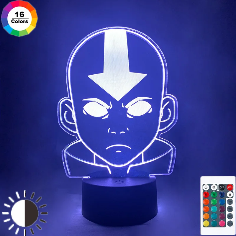 Акриловая 3D лампа Аватар Последний Воздушный Ночник светильник для детской