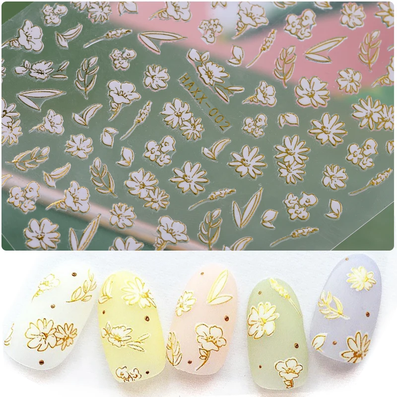 

3D Embossed Nail Sticker Flower Adhesive DIY Manicure Slider Nail Art Tips Decorations Decals