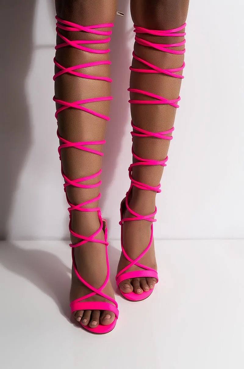 Harga Sandal Setinggi Lutut Gladiator Wanita Baru 2021 Sandal Tanpa Tali Berenda Ujung Terbuka Sepatu Seksi Fashion Hak Tinggi Wanita