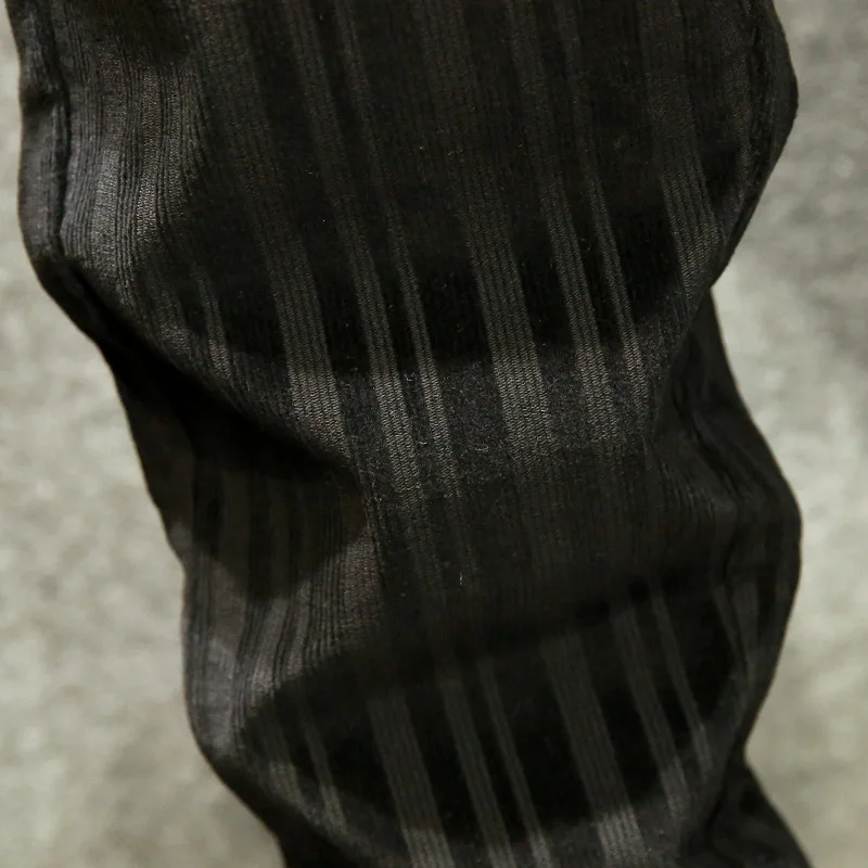 

Autumn Winter Black Casual Trousers Men England Style Stretch Slim Pencil Pants Comfortable Striped Business Suit Pants 28-36