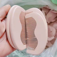 classic brand europe and america luxury high quality small comb pink mini wooden comb wrap mouth red envelope gift for women