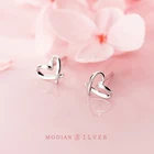 Серьги-гвоздики женские из серебра 925 пробы, в виде сердец