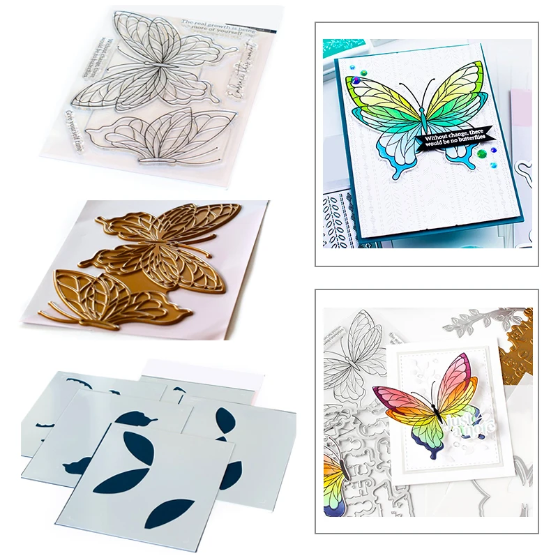 Новинка 2021 пластиковый трафарет в виде насекомого бабочки прозрачные штампы