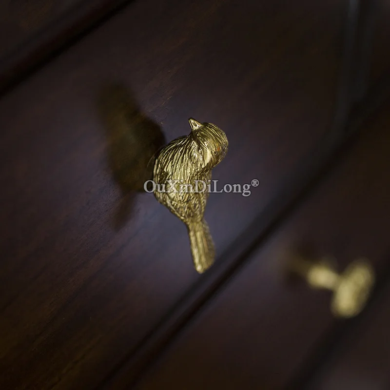 

High Quality 4PCS Rich Bird Pure Brass Furniture Handles Drawer Pulls Cupboard Wardrobe Kitchen Wine Cabinet Pulls Handles&Knobs