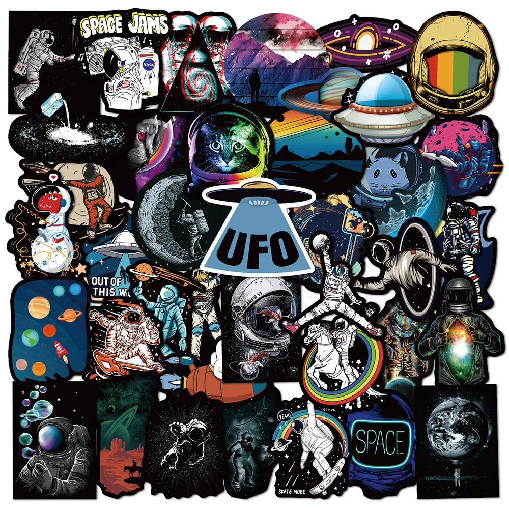 103050pcs outer space astronaut graffiti stickers aesthetic cartoon decals phone laptop guitar car waterproof sticker kid toy free global shipping