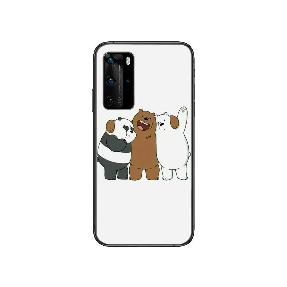 

Three bears Phone Case For Huawei P 40 30 20 10 9 8 Lite E Pro Plus Black Etui Coque Painting Hoesjes comic fas