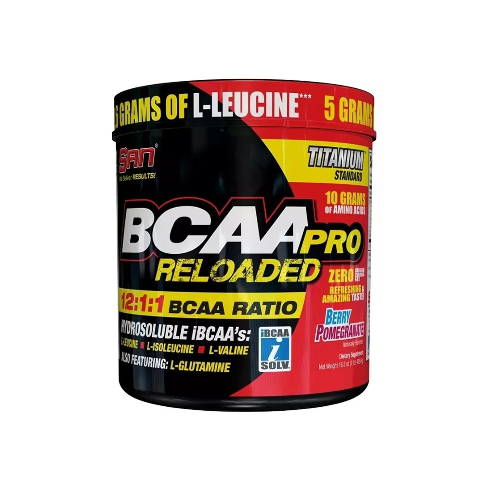 BCAA (БЦАА) SAN pro Reloaded 12:1:1 458 г Гранат| |