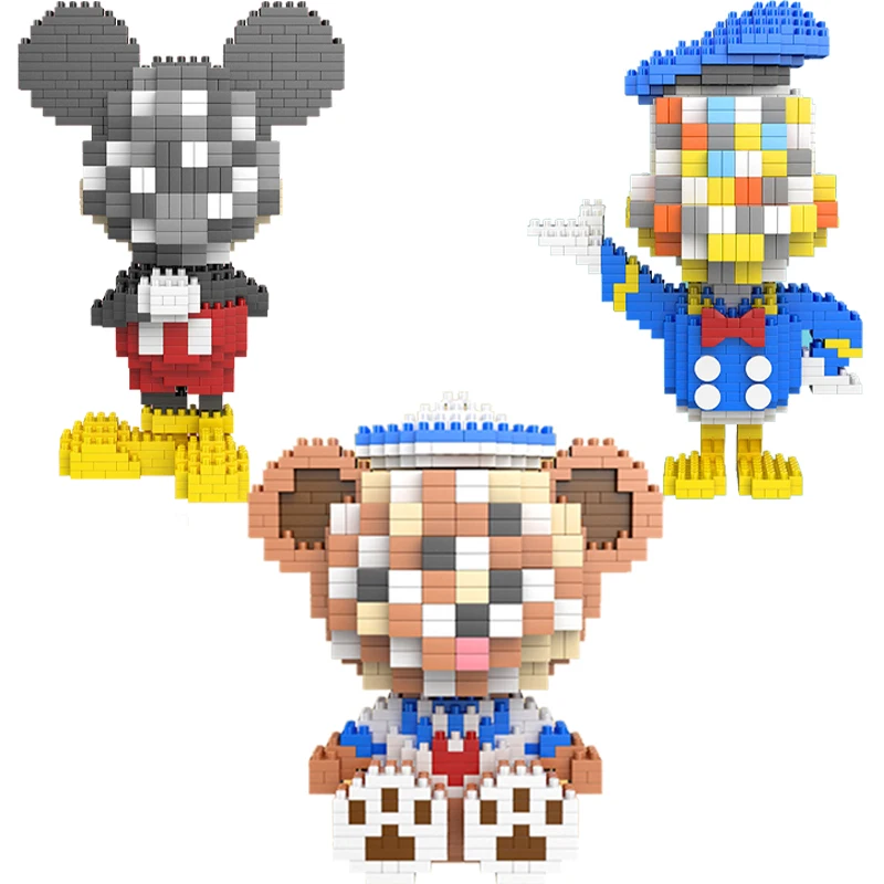 

New Disney Macek Mickey Donald Duck character model small building blocks DIY jigsaw puzzle children's toys gift