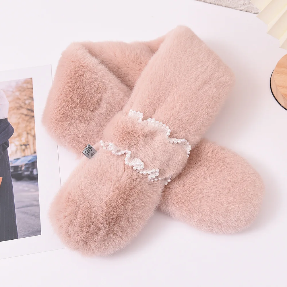 

2021 новый шарф женский зимний плюшевый шерстяной Теплый шарф белый