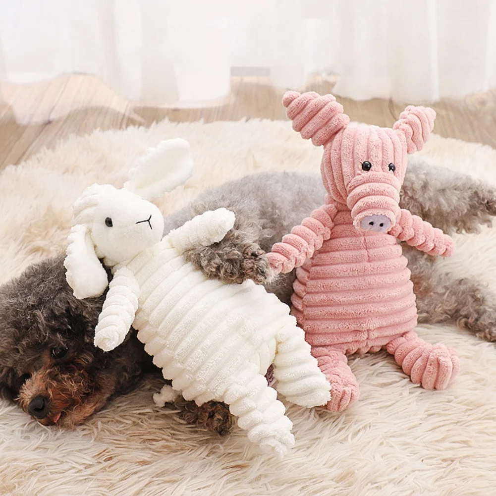 

Pet Toy Donkey Corduroy Chew Toy For Dogs Puppy Squeaker Squeaky Plush Bone Molar Dog Toy Pet Training Dog Accessories