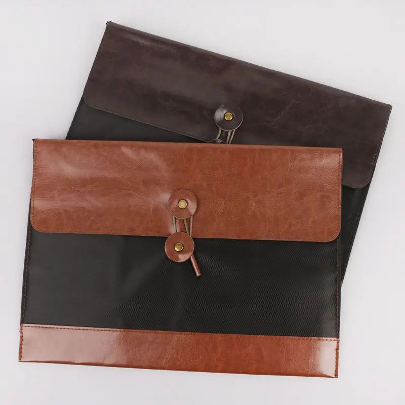 

Retro Men Women Leather File Folder Document Organizer Storage Bag Envelope Meeting Travel Conference Holder