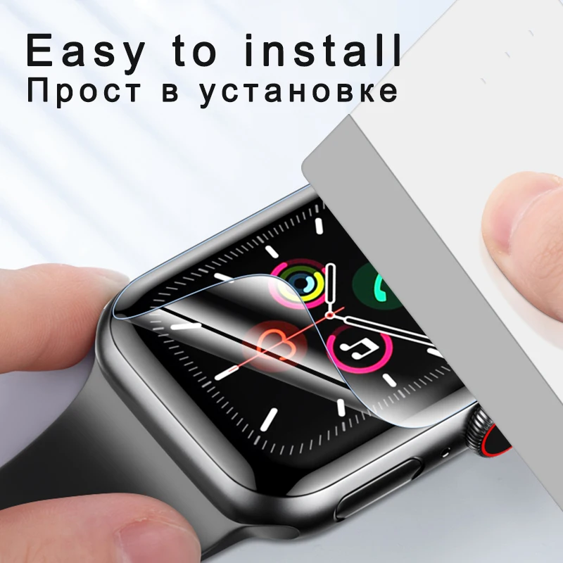 Гидрогелевая пленка на весь экран для Apple Watch серии SE 6 5 4 2 защитные пленки 38 мм 42 40