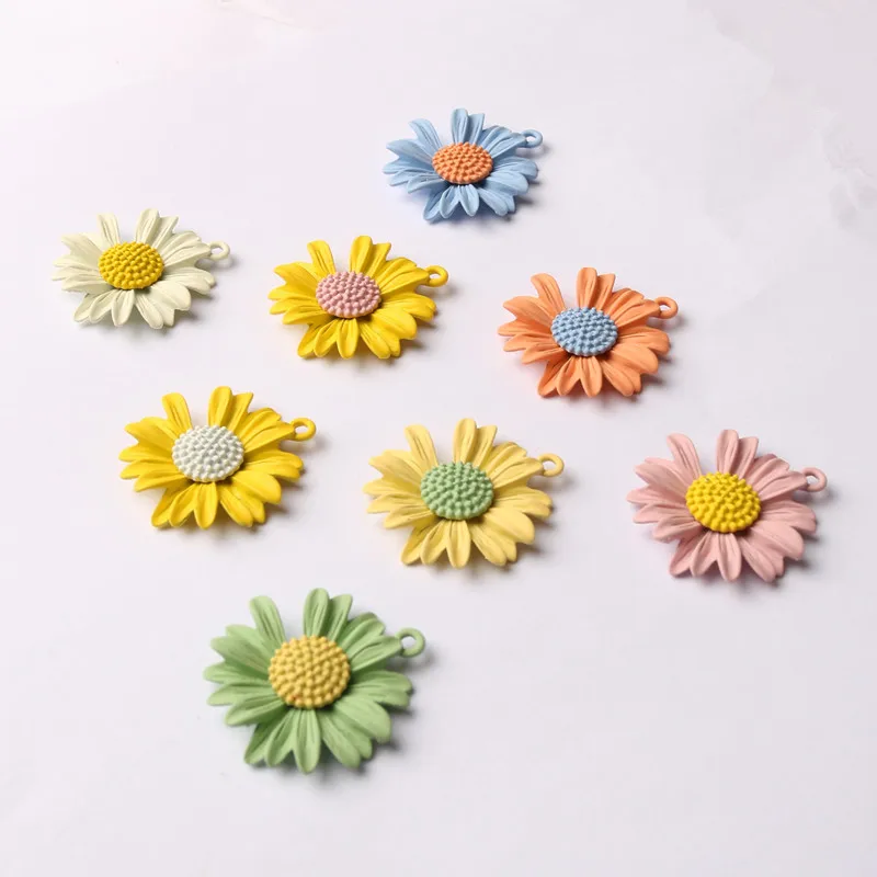 10 шт. Очаровательные Подвески с запекающим лаком хризантемой DIY ювелирные