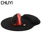 Беспроводная Вертикальная мышь, 2,4 ГГц, эргономичная перезаряжаемая USB-мышь, Портативная оптическая мышь 1600 DPI с ковриком для мыши для ноутбука