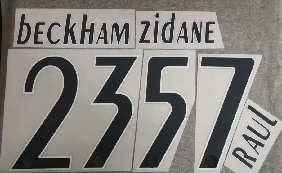 2005 2006 Ретро намеше #23 Бекхэм #7 Рауль #9 Роналду печать теплопередача футбольное