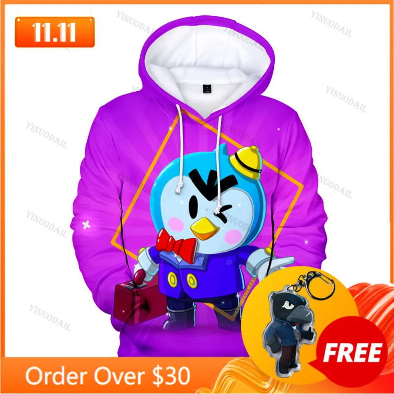 

Mr.P Shooting Game 3d Sweatshirt MAX Boys Girls Tops Hoodies Teen Clothes Penguin Shark Star Children's Wear Kids Hoodie