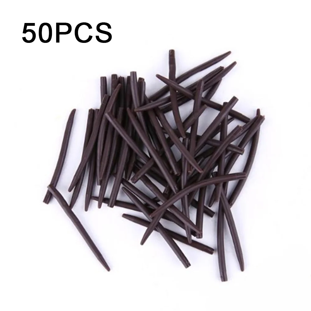 

54mm Pe Brown Terminal Anti-tangle Sleeves Connect Long Carp Barbel Fishing Tackle Pesca Iscas Tools 20/50/100pcs