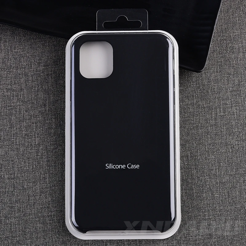 Официальный силиконовый чехол для телефона для Apple iPhone 11 Pro Max чехол для iPhone XR X XS Max 7 8 6 6s Plus с логотипом задняя крышка - Цвет: Black