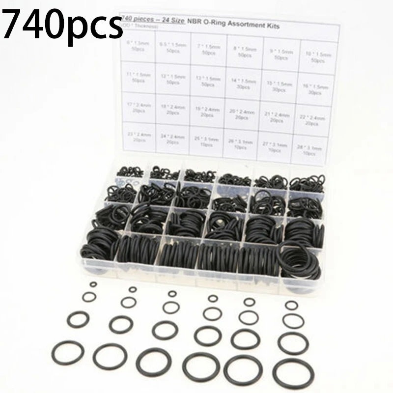 

740pcs Sealing Ring Set Assortment Washer gasket Replacement Repair Tool