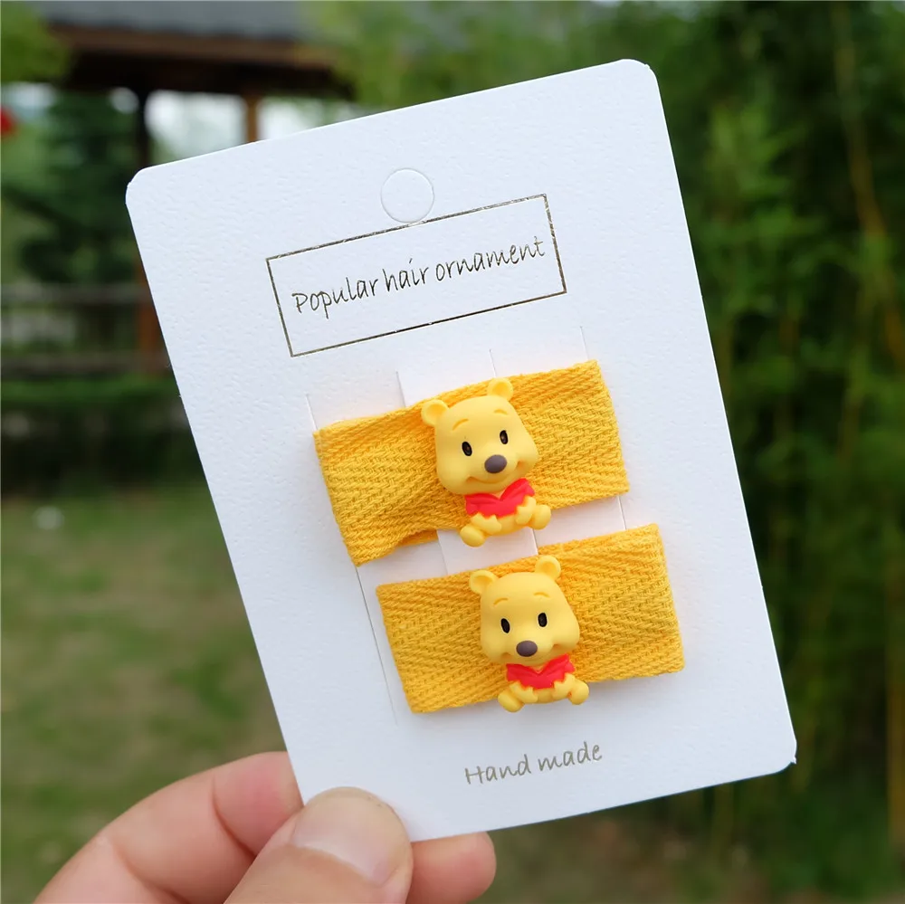 2 шт./компл. детские заколки для волос с рисунками животных цветные ленты