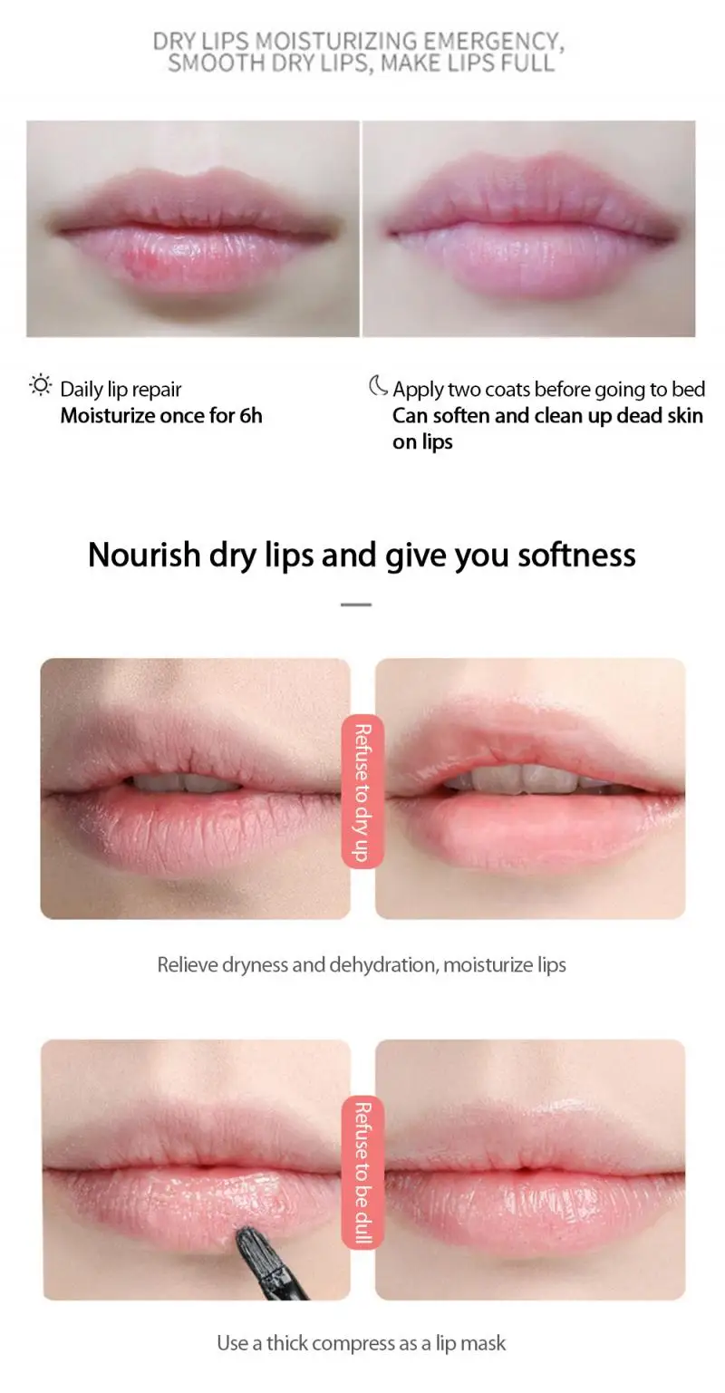 

Moisturizing Lip Balm Hyaluronic Acid anti-chapped Natural Nourishing Smoothing Lip Lines Long-lasting Lip Care tool TSLM1