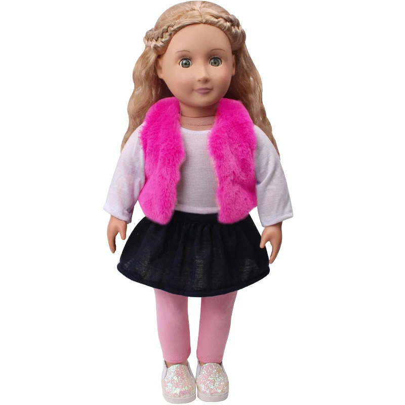 18 дюймов американская Кукла Одежда для девочек пурпурного цвета плюшевый жилет