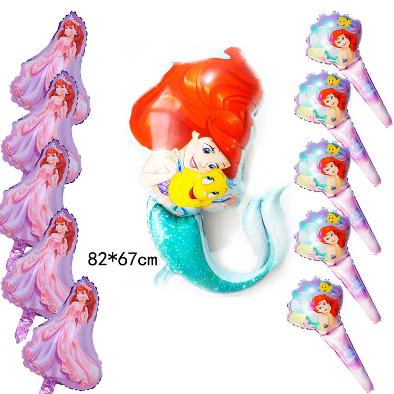 11pc mix mermaid Стиль маленькой Русалочки вечерние шары 11 шт Круглые лыжные комбинезоны Русалка Гелий воздушные шары, Классические игрушки Ариэль воздушный шарик из фольги в форме - Цвет: 11pc mix mermaid